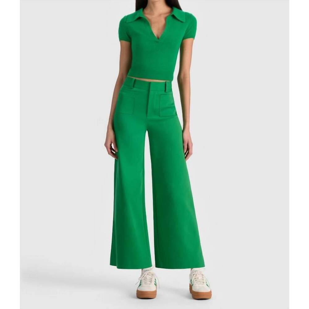 NEW ALICE + OLIVIA zoe ankle trouser in green - Picture 3 of 7